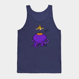 Confused Purple Octopus and Banana Tank Top